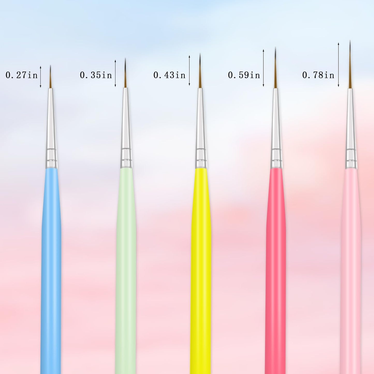 WOKOTO 18 PCS Nail Art Brushes Set Gel Polish Round Tip Acrylic Nail Brush Nail Art Dotting Pens Liner Nail Brushes For Acrylic Nails Art Designs Painting Tools Fingernail Brush Nail Cleaning Brush