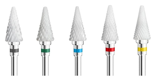 WWJN 5Pc Ceramic Nail Art Drill Bits Rotary Cutter Clean Apparatus for Manicure Nail Milling Machine Accessories Removal Nail Gel Tool