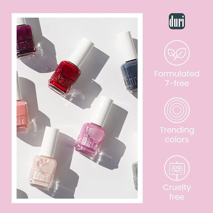 duri Nail Polish, 719 Poetic Blush, Fabulous Creamy Blush Pink, Full Coverage, Glossy, Fast Drying, 0.5 Fl Oz