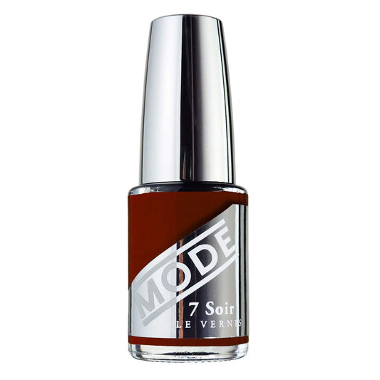 MODE Oxblood Brown Red Nail Polish Long Lasting High Performance Nail Lacquer Color, Chip Resistant Fortified Protection, Pro Wide Brush, Le Vernis, Leather Vault
