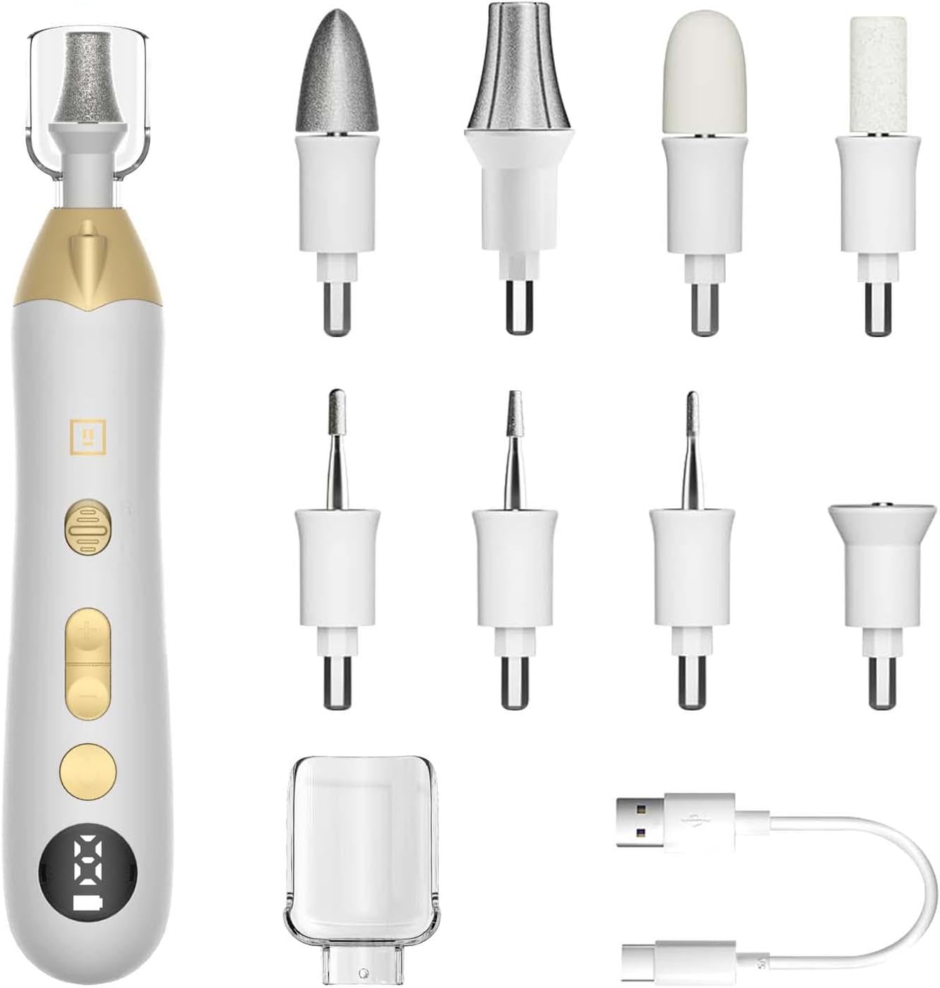 Callus Remover for Feet, Electric Foot Callus Remover - 8 Grinding Heads, 9 Speeds, Rechargeable Foot File - Professional Pedicure Tool for Hard Skin, Calluses & Cracked Feet Pink