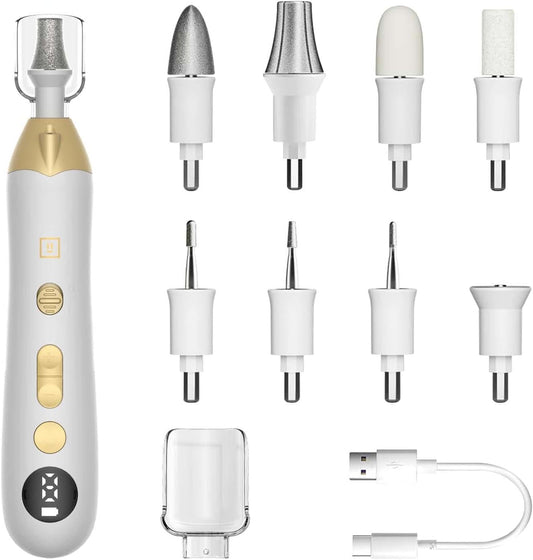 Callus Remover for Feet, Electric Foot Callus Remover - 8 Grinding Heads, 9 Speeds, Rechargeable Foot File - Professional Pedicure Tool for Hard Skin, Calluses & Cracked Feet Black