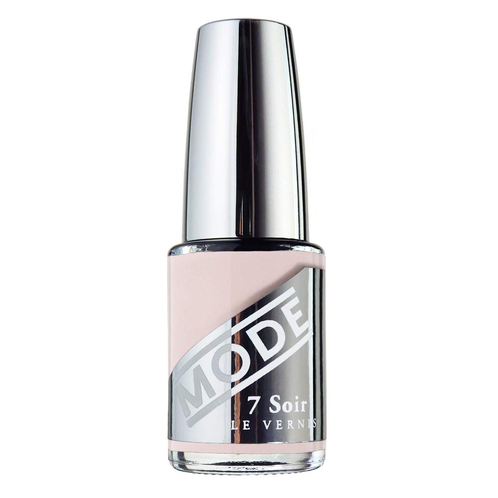 MODE Ballet Slipper Pink Blushed Nude Nail Polish, Long Lasting Pigment Rich Nail Lacquer Color, Chip Resistant Protection, Pro Wide Brush, Vegan, Cruelty Free, NY Made, 7 Soir Le Vernis, Aristo
