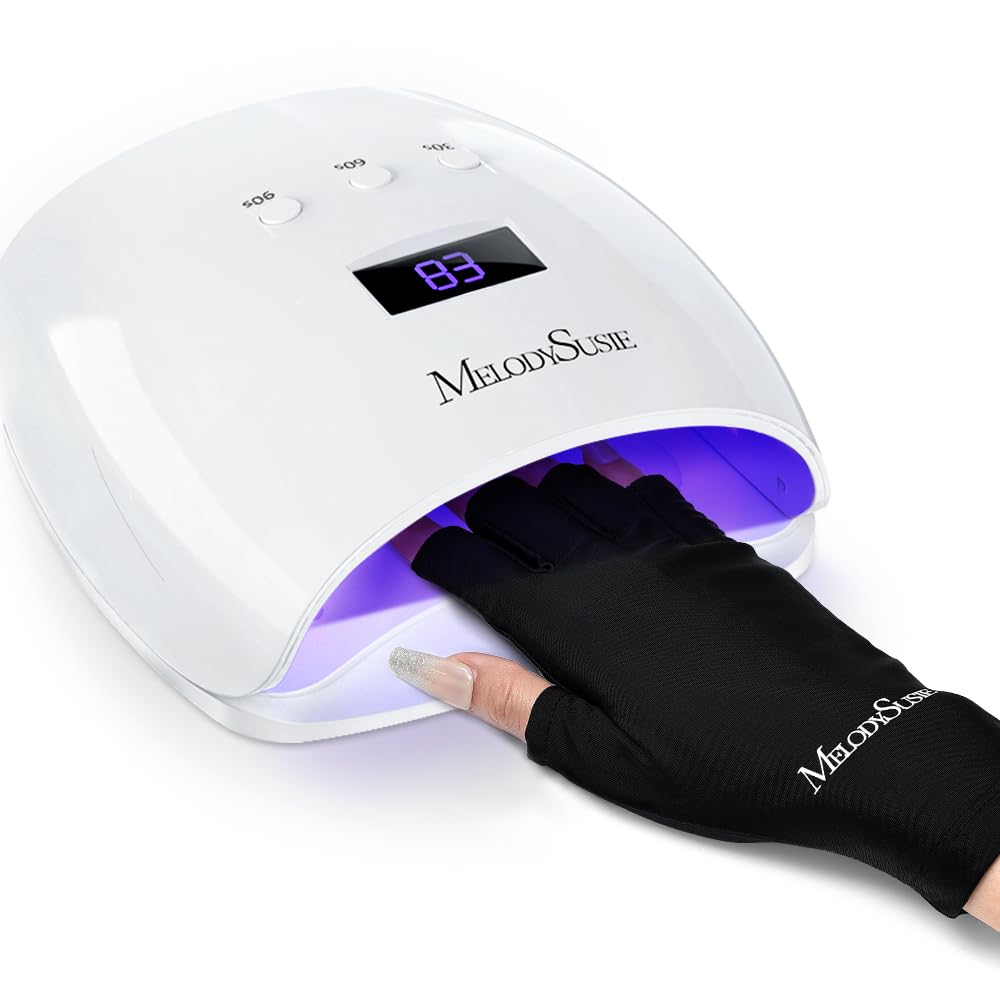 MelodySusie Professional UV LED Nail Lamp, P-Plus30I High Efficient Nail Dryer with 3 Timers & Detachable Base Cures All Hard Gels, Especially Rhinestone Glue, Solid & Liner Gel Polishes