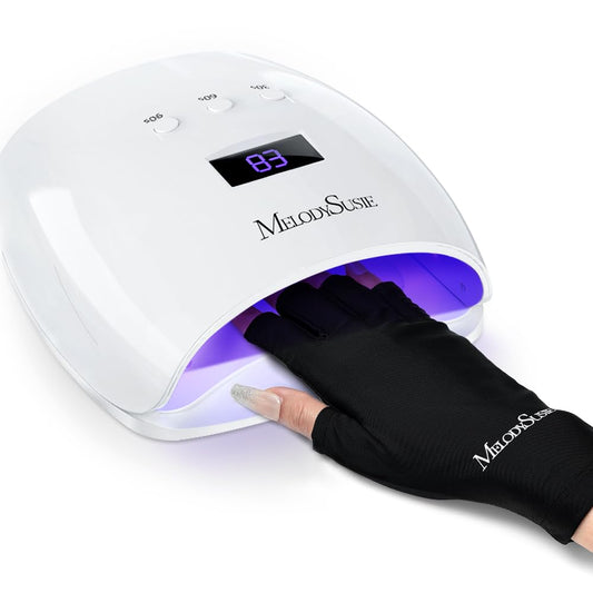 MelodySusie Professional UV LED Nail Lamp, P-Plus30I High Efficient Nail Dryer with 3 Timers & Detachable Base Cures All Hard Gels, Especially Rhinestone Glue, Solid & Liner Gel Polishes