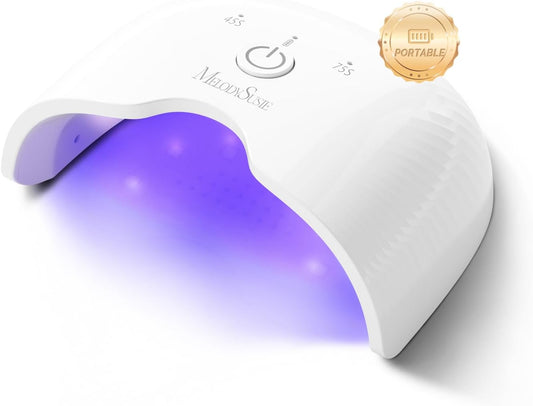 MelodySusie Small Cordless UV Nail Lamp with Portable Design, P-ART06G Rechargeable LED UV Light with Smart Sensor Cures All Soft Gels On the Go, Especially Half-Cured Gel, Base Coat & Top Coat -White