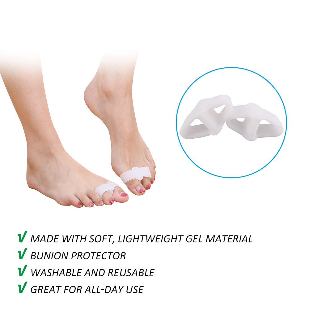 Toe Separator Gel Bunion Corrector Hammer Toe Straightener Professional Forefoot Cushions Toe Straightener Bunion Pads Relieve Hammer Toe Bunion Overlapping Toe Callus Blister for Men Women(5 Pair)