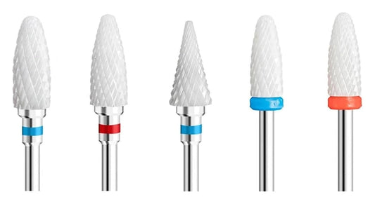 WWJN 5Pc Ceramic Nail Art Drill Bits Rotary Cutter Clean Apparatus for Manicure Nail Milling Machine Accessories Removal Nail Gel Tool