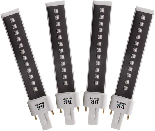 BLUERISE Gel Nail Lamp 9w Uv Led Light 4 Pcs 365 + 405nm Double Light Source Lamp Bulb 10000 Hours Led Replacement Tube for Professional Nail Salon Tools Studio Or Home Use