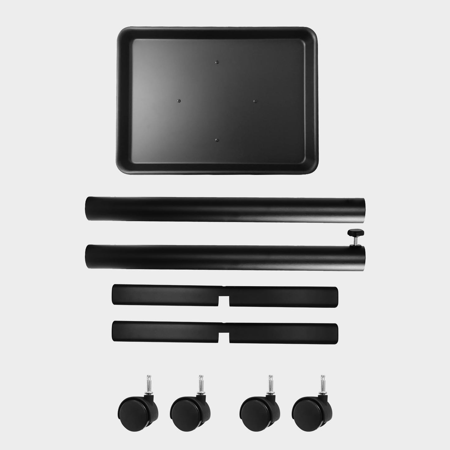 Salon Tray on Wheels, Salon Rolling Tray with Adjustable Height, Hair Stylist Tray, Suitable for Tattoo Tray and Dental Tray, No-Rusting(Black)