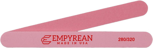 Empyrean Premium Nail Files | Made in USA | Fine 280/320 Extra Fine | Disinfectable Washable Reusable | Pink Cushion File