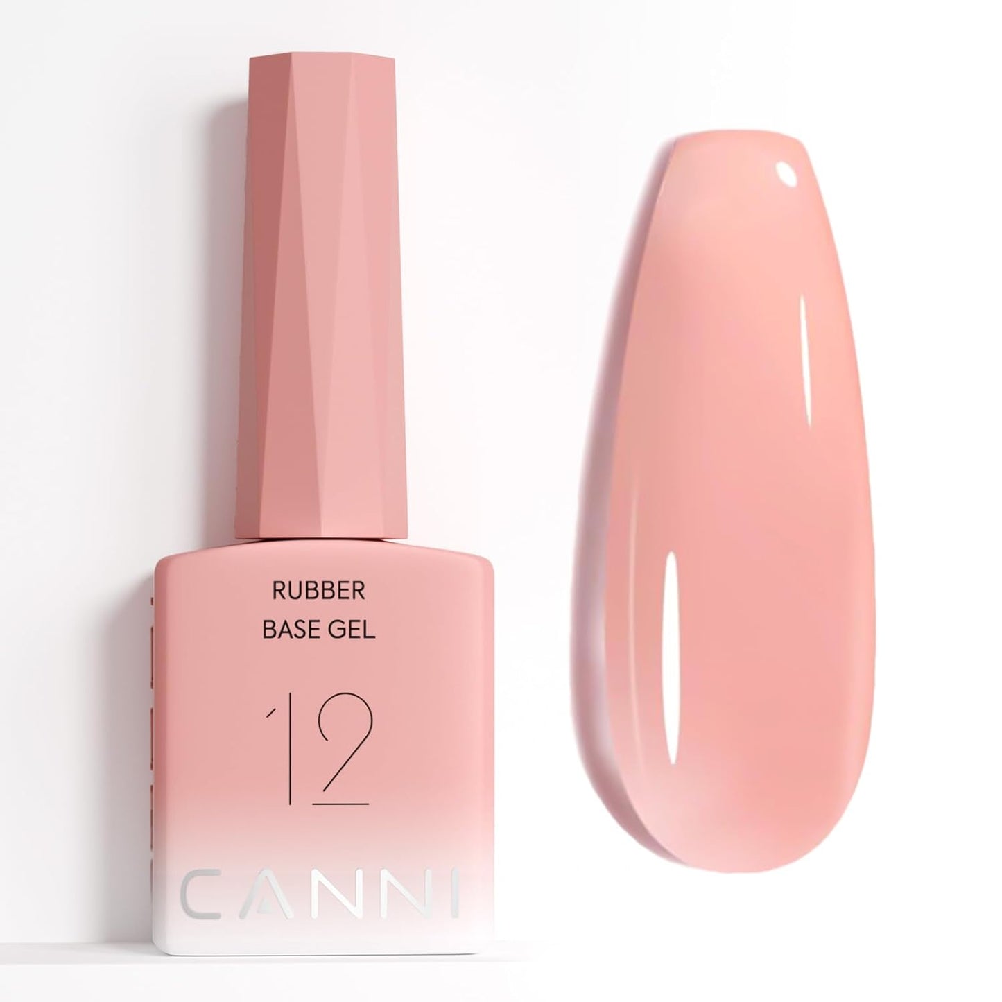 CANNI Rubber Base Gel – 9ml Nude Pink Base Coat Gel, Natural Cover Strengthening for Weak Nails, Soak Off UV LED for DIY Salon Manicure