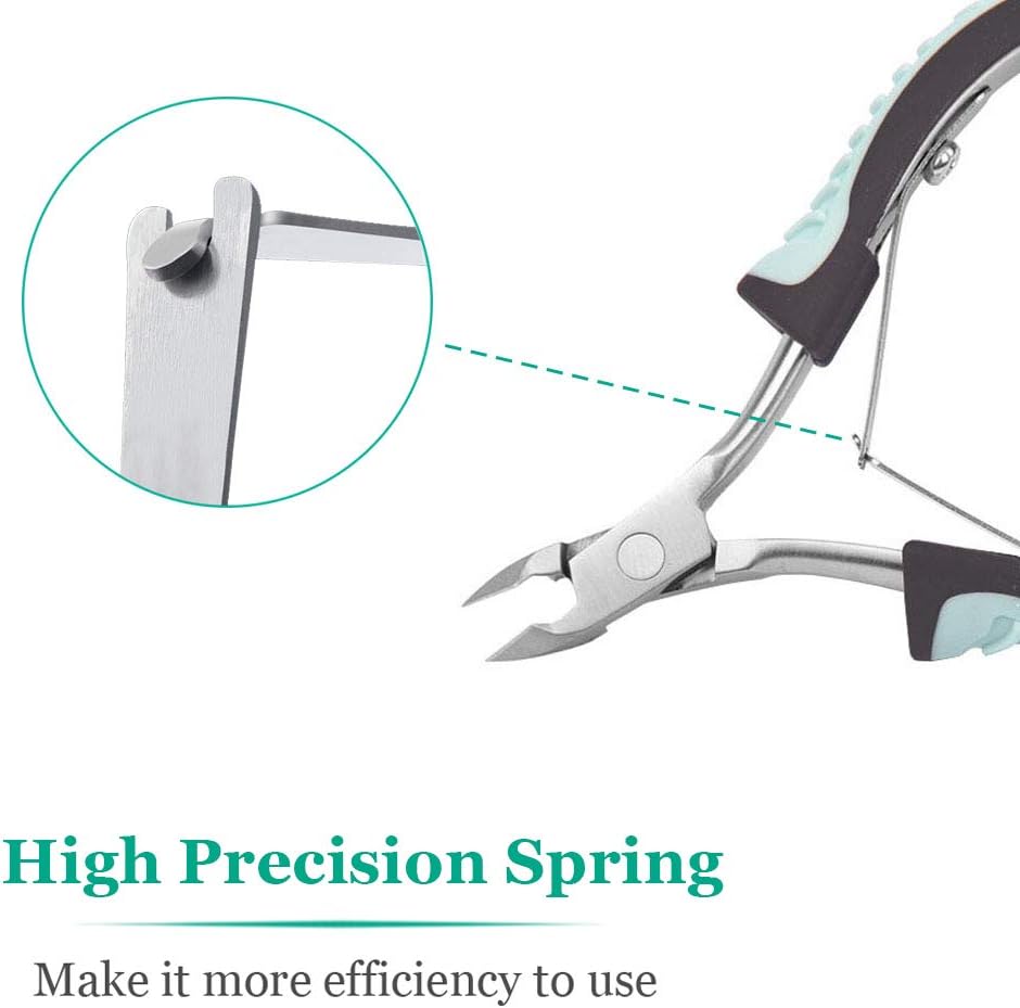 IVON Cuticle Trimmer with Pusher, Cuticle Cutter Remover - Rubber Non-slip Handle