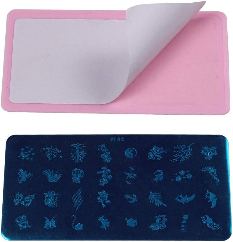 15pcs 12X6cm Nail Art Soft Stamping Protective Pink Color Stamper Rectangel Stamp Holder