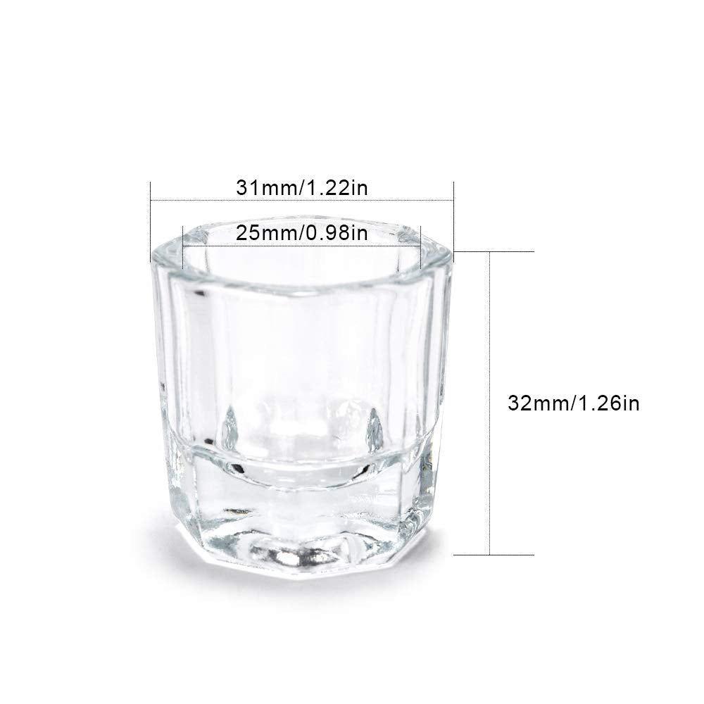 Glass Crystal Dappen Dish with Metal Lid Nail Art Acrylic Powder Nail Art Tools (size-2)