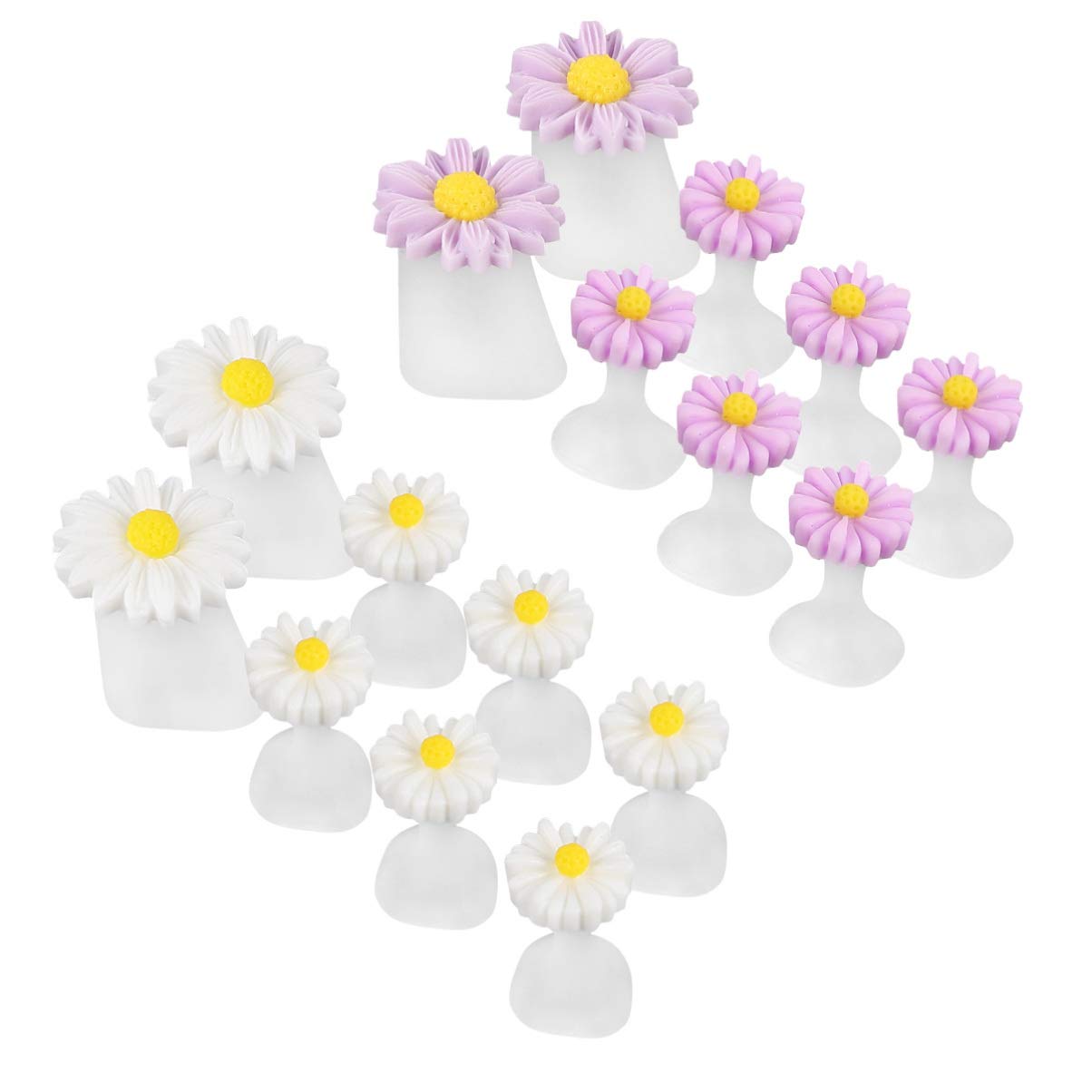 Beaupretty Silicone Toe Separators for Pedicures 16 Pieces Daisy Flower Spacers and Dividers for Nail Art and Salon Use Comfortable Soft Cushions for Toe Spreaders