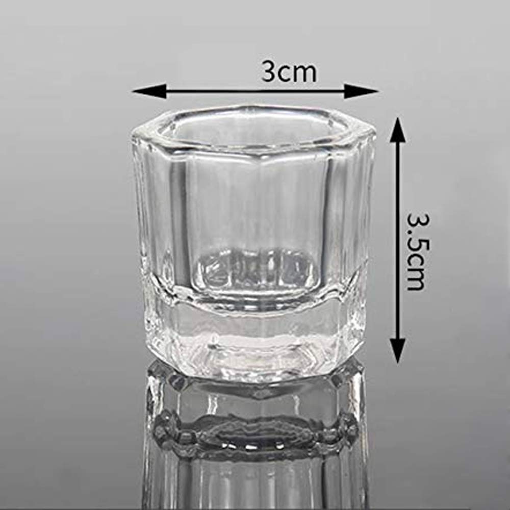 Karlash Nail Art Acrylic Liquid Powder Dappen Dish Glass Crystal Cup Glassware Tools (Pack of 4)