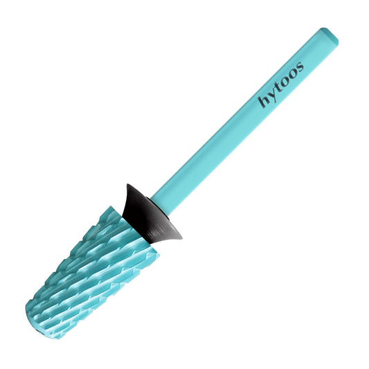 Safety Tapered Nail Drill Bit, Green Coated Tungsten Carbide Rounded Barrel Nail Bits for Thick Gel & Acrylic Removal, Manicure Tools Pro Electric File Drill Accessories, XC