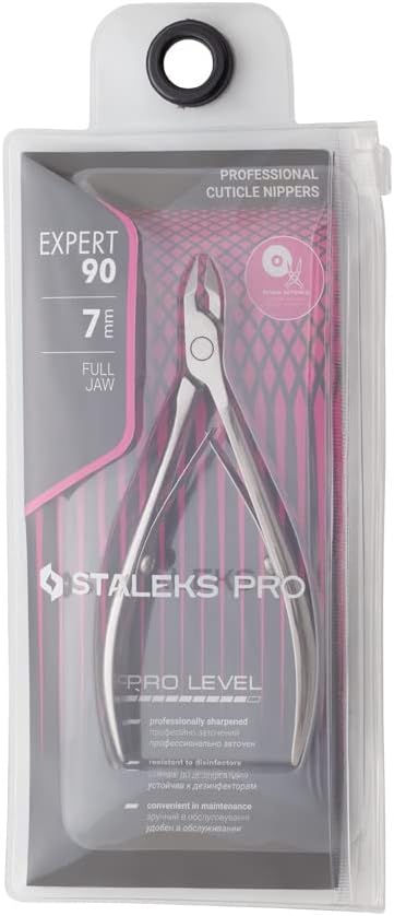 STALEKS PRO Expert 90 7mm Professional Cuticle Nippers – Stainless Steel Skin Nippers for Manicure