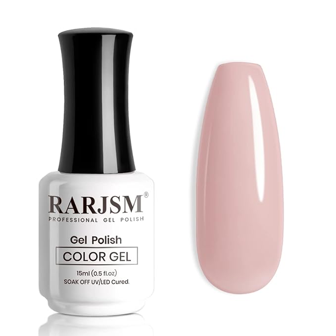 RARJSM Nude Gel Polish Purplish Pink Jelly Translucent Neutral Skin Tone Colors Gel Nail Polish Milky Pink Shade 15ml Single Bottle Soak off UV LED Cured at Home Salon DIY French Manicure Nails Art