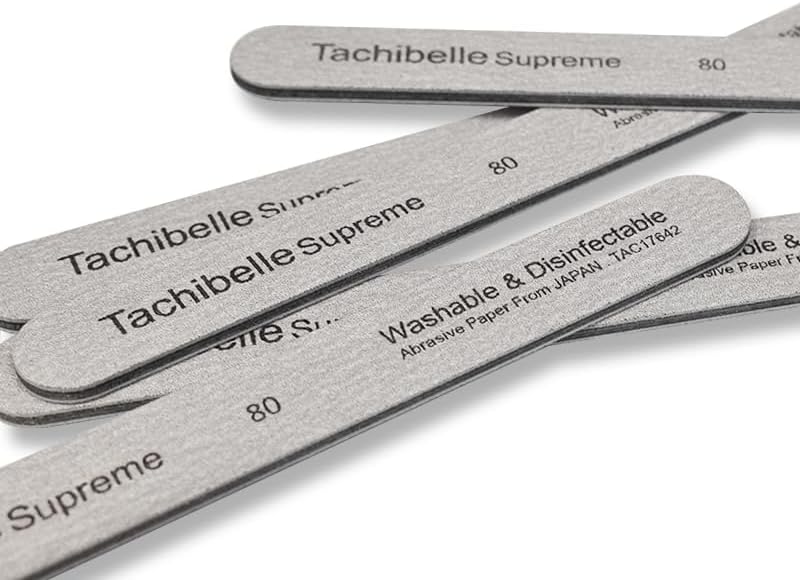Tachibelle Premium Japan Abrasive 80/80 Grit Coarse Disinfectable Washable Zebra File Nail Art Sanding Nail Files (Pack of 50 pcs)