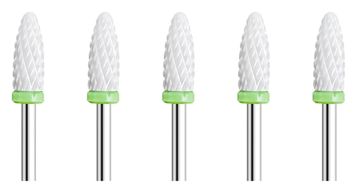 WWJN 5Pc Ceramic Nail Art Drill Bits Rotary Cutter Clean Apparatus for Manicure Nail Milling Machine Accessories Removal Nail Gel Tool