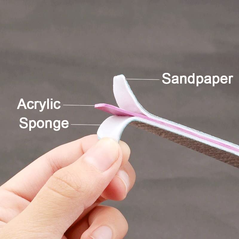 BTYMS 75 Pcs Nail Files and Buffers for Acrylic Nails 100/180 Grit Double Sided Emery Boards Fingernail Files Kit