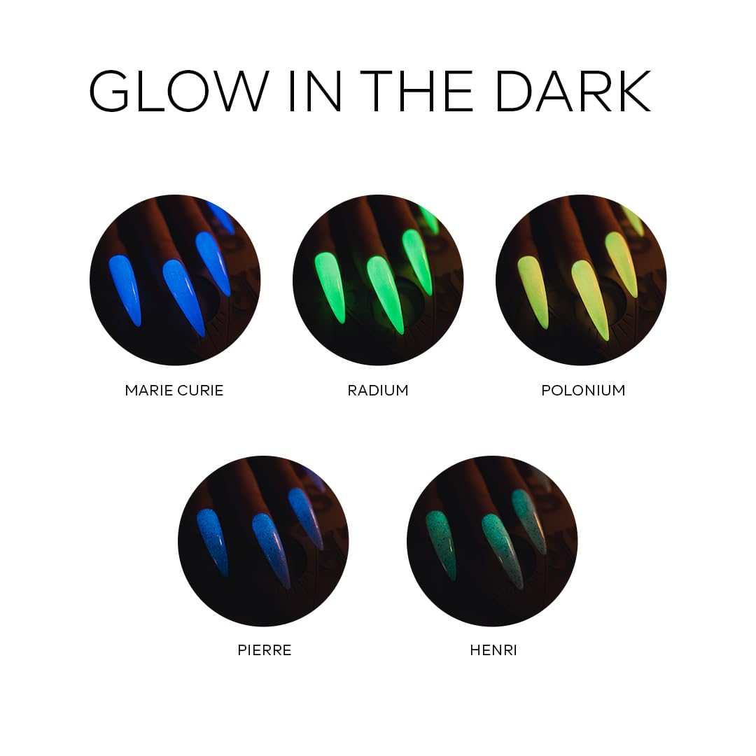 PINK MASK Gel Color Nail Polish Henri - Glow In The Dark Col. 15ml / o.5 oz - UV/LED Gel Polish, Non Wipe, Long Lasting, Soak Off Formula