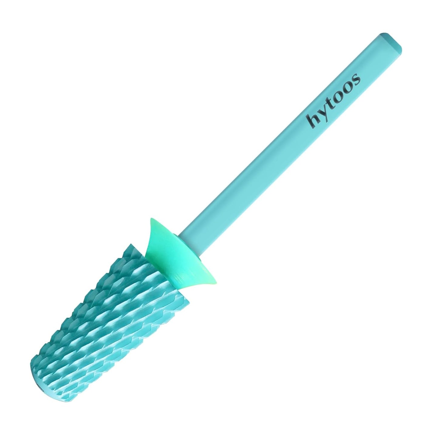Safety Tapered Nail Drill Bit, Green Coated Tungsten Carbide Rounded Barrel Nail Bits for Thick Gel & Acrylic Removal, Manicure Tools Pro Electric File Drill Accessories, C