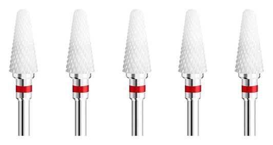 WWJN 5Pc Ceramic Nail Art Drill Bits Rotary Cutter Clean Apparatus for Manicure Nail Milling Machine Accessories Removal Nail Gel Tool
