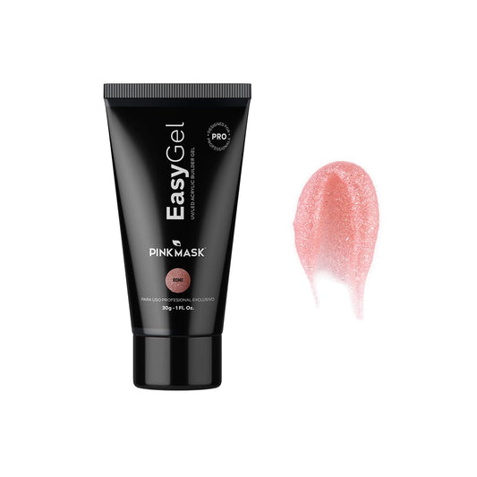 PINK MASK Easy Gel 1oz 30g-Rome, Professional Builder Enhancement Gel-Quick Nail Extension for Beginner DIY, Nail Strengthener-Long Lasting-Salon Quality-Thickening Solution