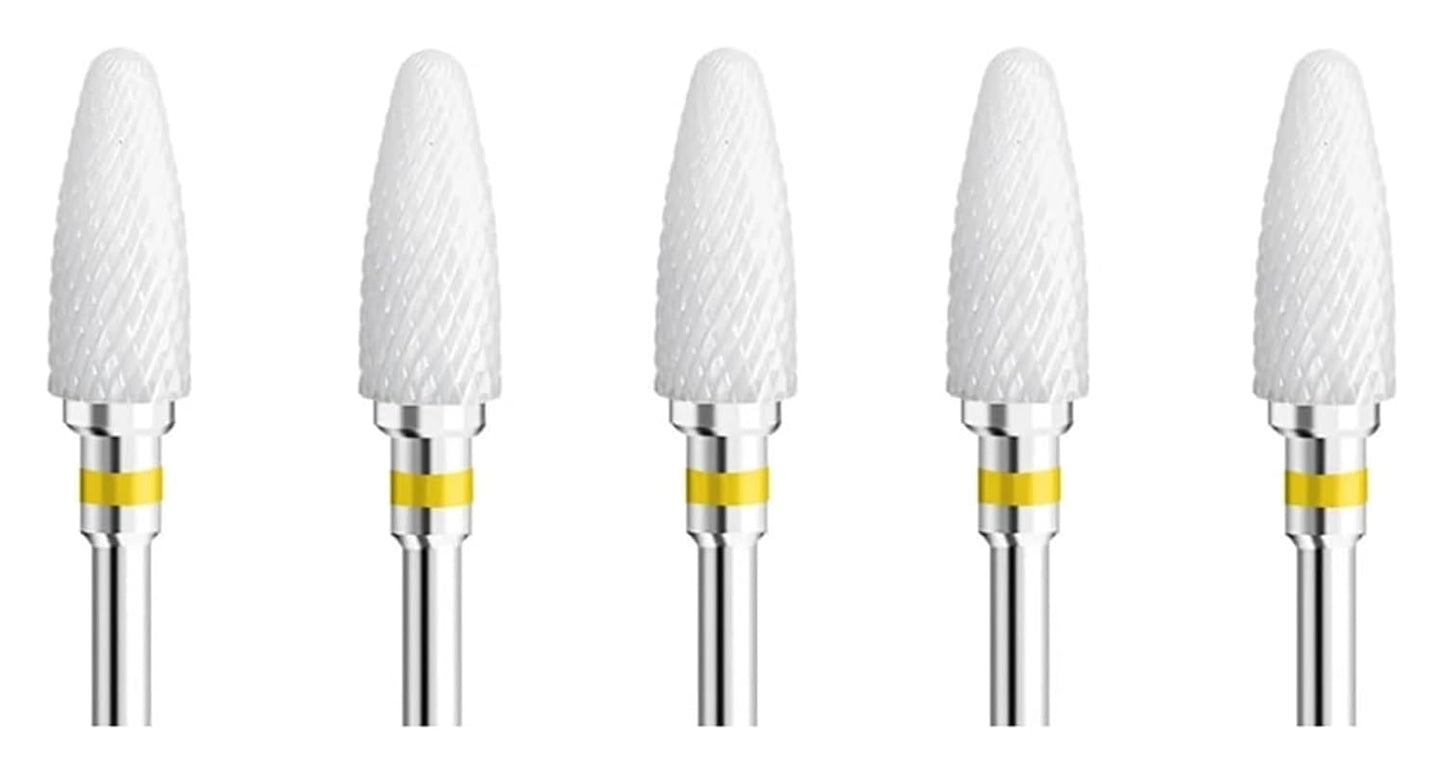 WWJN 5Pc Ceramic Nail Art Drill Bits Rotary Cutter Clean Apparatus for Manicure Nail Milling Machine Accessories Removal Nail Gel Tool
