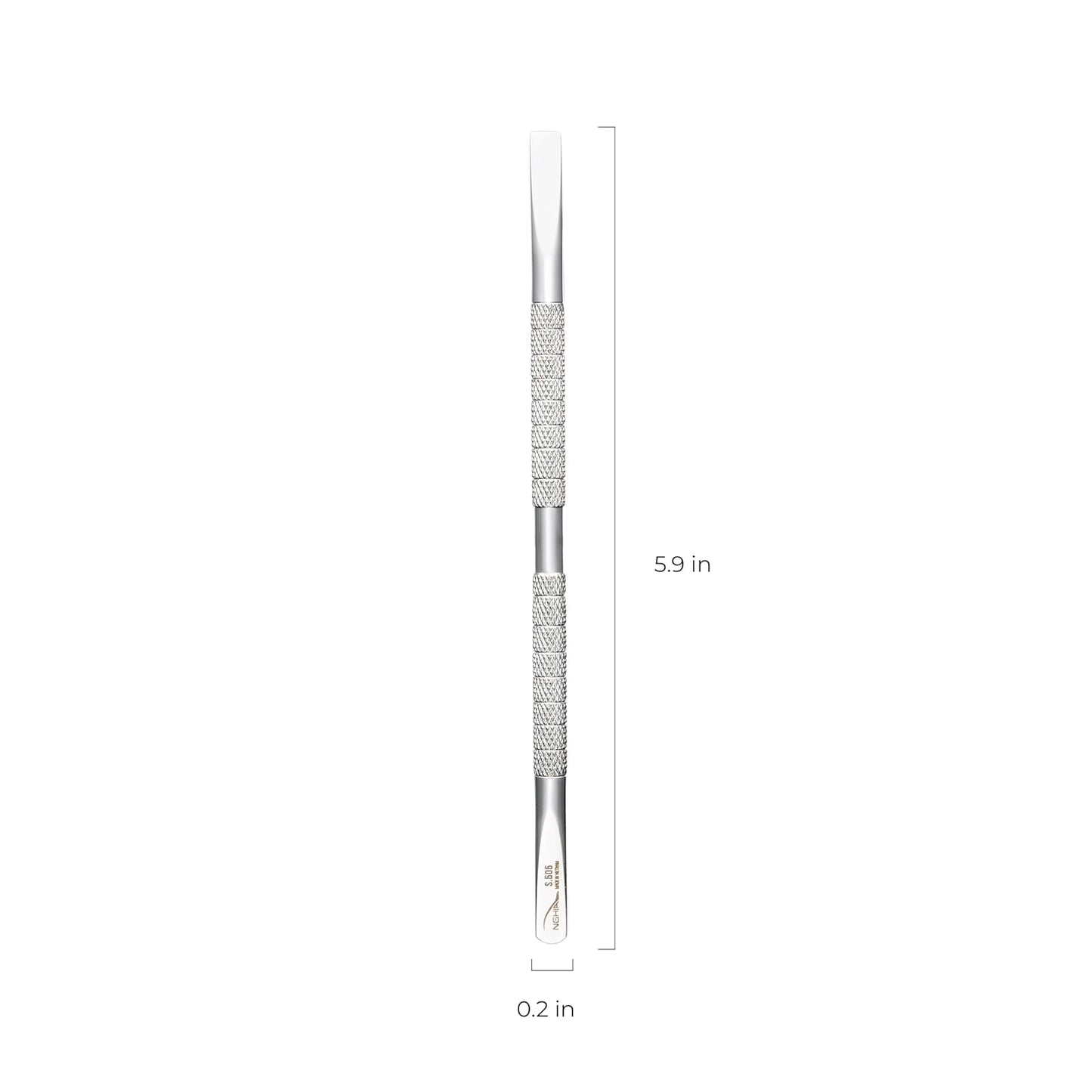 NGHIA Pusher - S-505 (Stainless Steel) | Double–Ended Cuticle Pusher | Precision Nail Care Tool| Premium Quality for Nail Care | Ergonomic Design | Suitable for Professional & Home Use…
