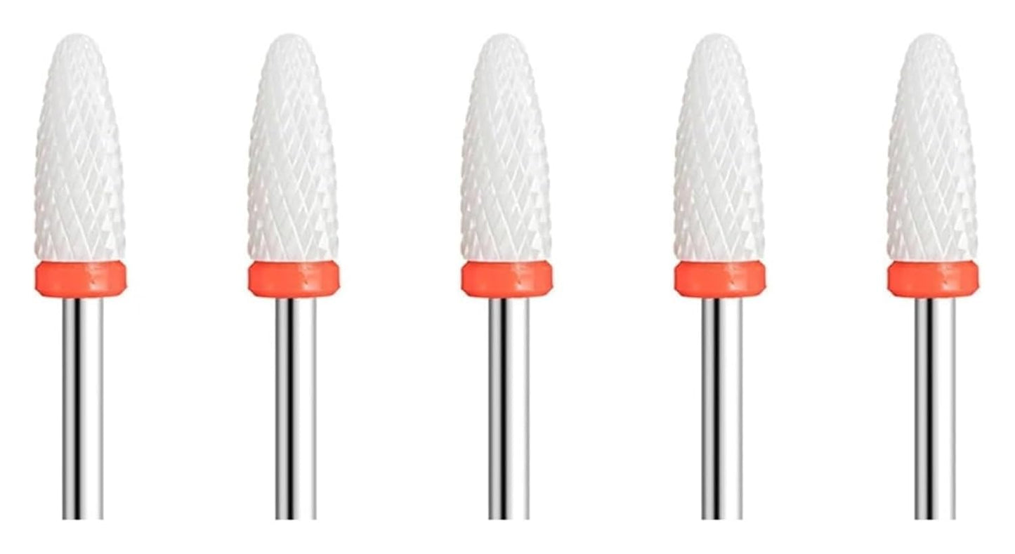 WWJN 5Pc Ceramic Nail Art Drill Bits Rotary Cutter Clean Apparatus for Manicure Nail Milling Machine Accessories Removal Nail Gel Tool