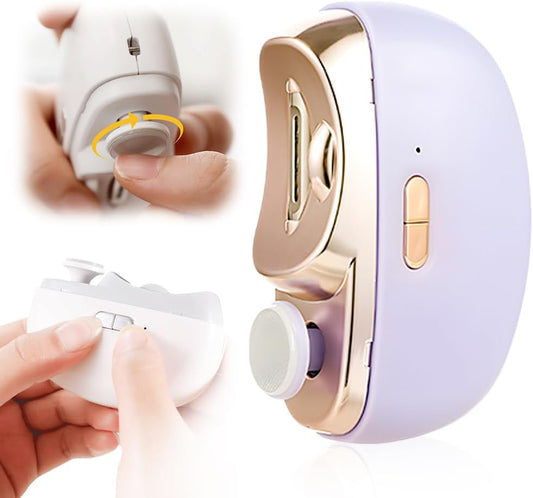 Electric Nail Clipper, 2026 New Nail Trimmer Toe Nail Clippers with Nail Scraps Storage, Safety Electric Polishing Nail File for Thick Toenails, Adult, Seniors (Purple)