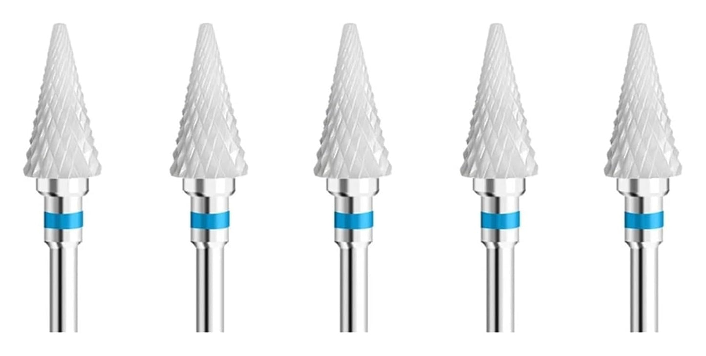 WWJN 5Pc Ceramic Nail Art Drill Bits Rotary Cutter Clean Apparatus for Manicure Nail Milling Machine Accessories Removal Nail Gel Tool