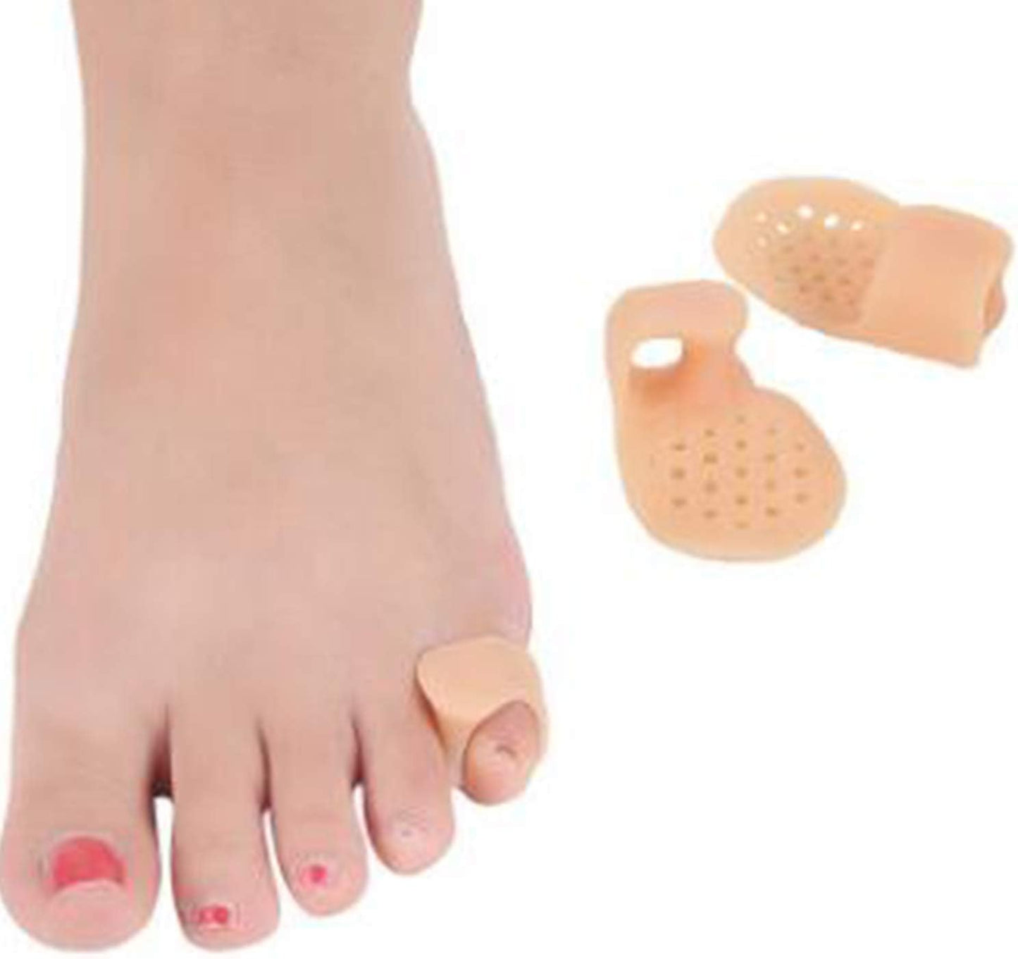 5 Pairs-Pinky Toe Cushion Splint, Gel Toe Separators, Little Toe Straightener with Loop, Pinky Toe Separators for Men Women, Prevent Blisters, Corn, Pain Relief (5 Pairs-Skin)