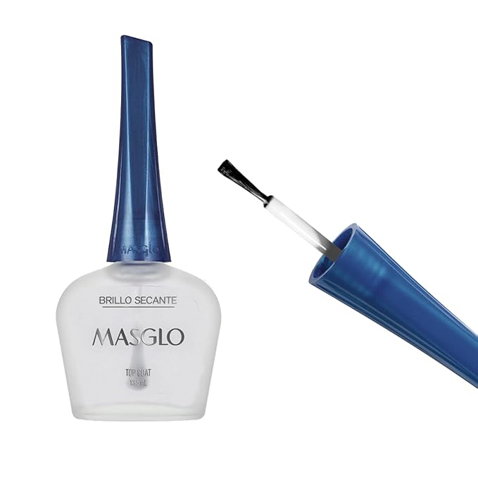 MASGLO Tradicional – Nail Polish Top Coat Drying, Up to 7 Days of Wear, High-Coverage & Glossy Finish – (0.5 oz)