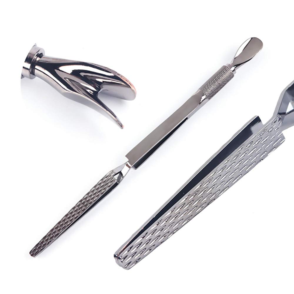 SILPECWEE 1Pc Metal Nail Cuticle Pusher C Curve Nail Pinching Clips Nail Pusher Fingernail Scraper False Nail Shaping Tweezers Gel Nail Polish Remover Multi-Function Manicure Tools