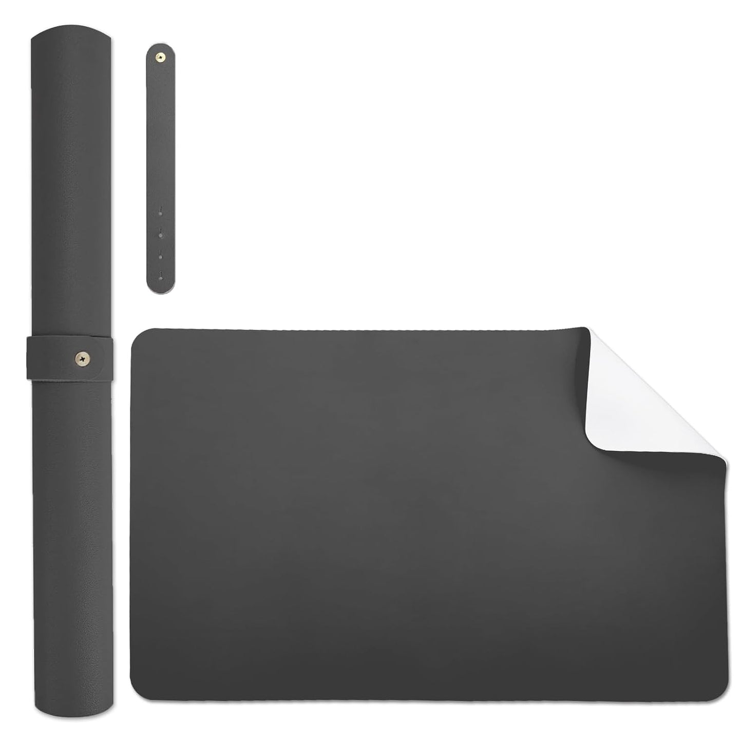 Double-sided Nail Table Mat for Nail tech - Soft Microfiber PU Leather Nail Desk Mat - Foldable Nail Art Table Mat Acetone Resistant for Nails Salon Home (Black-White) (Mat Only)