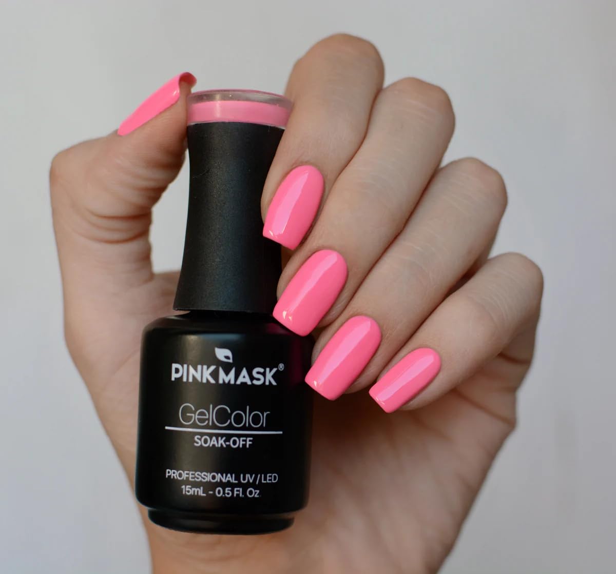 PINK MASK Gel Color Nail Polish Hiller Lake 15ml / o.5 oz - UV/LED Gel Polish, Non Wipe, Long Lasting, Soak Off Formula