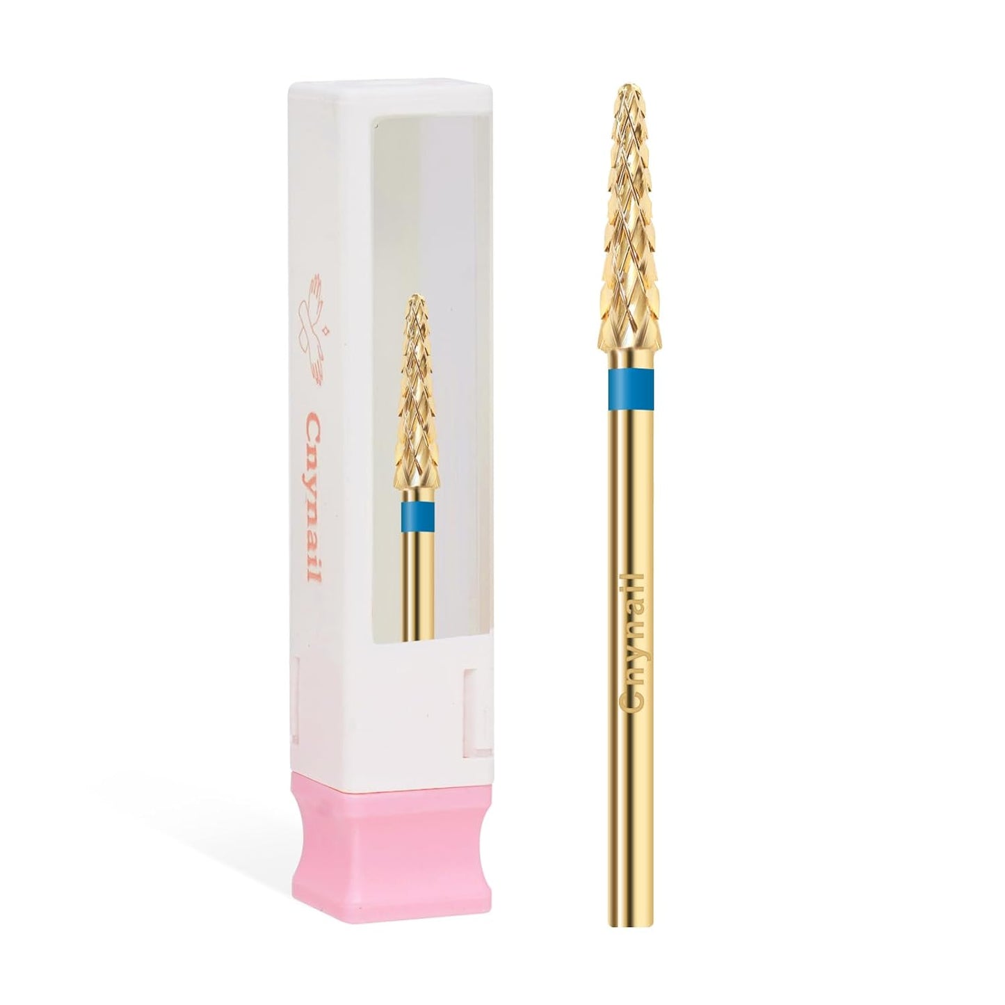 3/32" Small Cone Clean Medium Grit Carbide Cuticle Cleaner Bit for Electric Nail Drills – Professional Manicure Tool for Nail Salons and Home Use (M Grit. Gold)