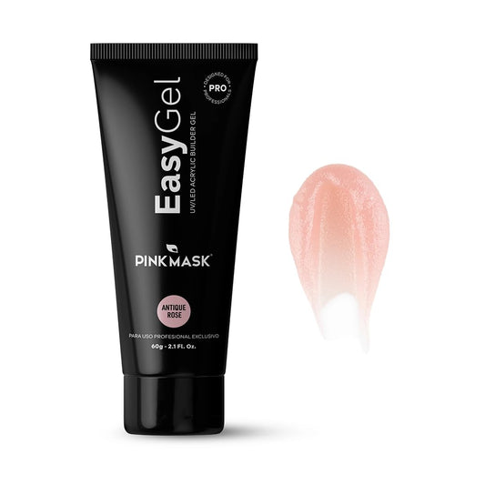 PINK MASK Easy Gel 2oz 60g-Antique Rose, Professional Builder Enhancement Gel-Quick Nail Extension for Beginner DIY, Nail Strengthener-Long Lasting-Salon Quality-Thickening Solution