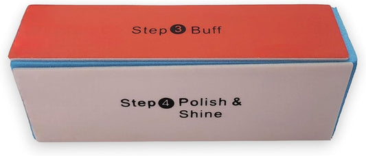 DreamCut 4-Way Nail Buffer Block - 4 Steps Sanding Polisher, Washable Emery Buffing Tool for Professional Manicure and Pedicure