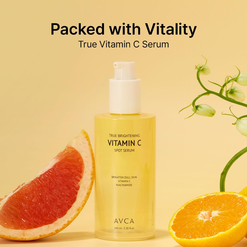 AVCA True Vitamin C Serum 3.38fl.oz. - for Dark Spots Remover Facial Serum with Vitamin C, Niacinamide, Korean Skin Care