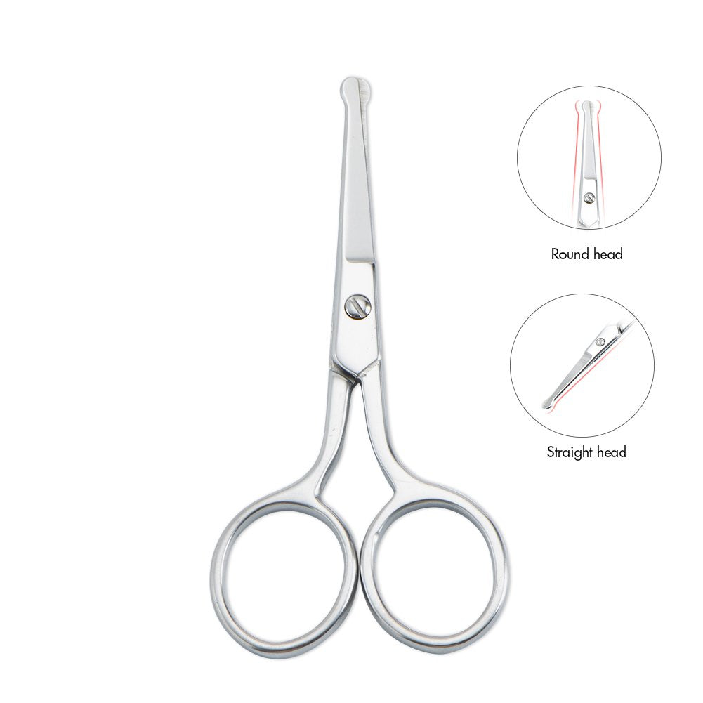 LIVINGO Premium Manicure Rounded Tip Scissors Multi-purpose Stainless Steel Cuticle Pedicure Beauty Grooming Kit for Nail, Eyebrow, Eyelash, Dry Skin, Nose Hair 3.5 inch