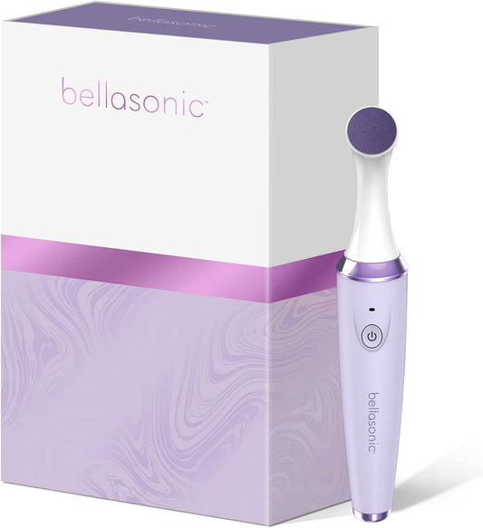 BELLASONIC 4-in-1 Rechargeable Electric Nail File Set with Travel Pouch – Unique Oscillating Head – Shape, Smooth, Buff & Shine Nails – Remove Cuticles & Calluses (Purple/Purple Metallic)