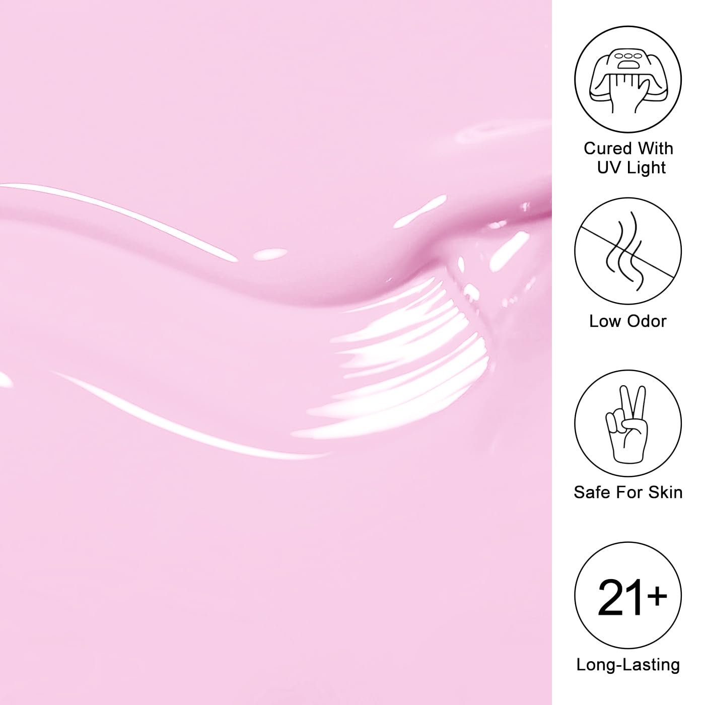 Imtiti Pink Gel Nail Polish, Milky Pink Nail Gel Polish High Gloss Soak Off UV LED Spring Summer Nail Art Manicure Salon DIY Design 10ML