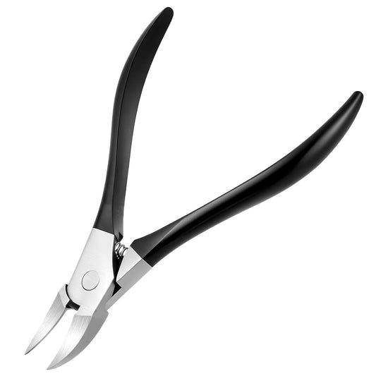 Cuticle Nippers Black Stainless Steel Cuticle Remover Nippers Rubber Professional Manicure and Pedicure-Cuticle Remover Tools 4mm Rubber Coated Handle Manicure Tools