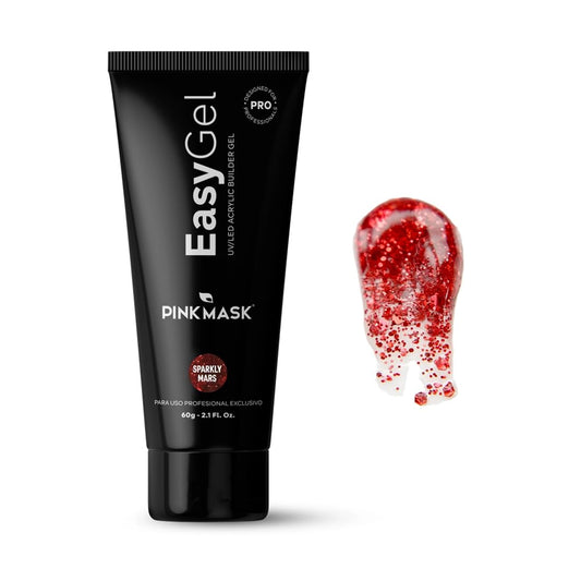 PINKMASK Easy Gel 2oz 60g- Sparkly Mars, Professional Builder Enhancement Gel-Quick Nail Extension for Beginner DIY, Nail Strengthener-Long Lasting-Salon Quality-Thickening Solution